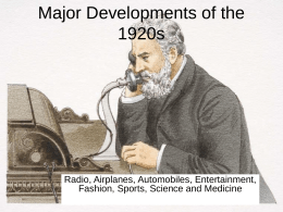 Technological Developments of the 1920s