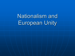 Nationalism and European Unity