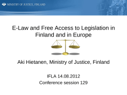 E-Law and Free Access to Legislation
