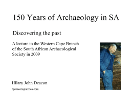 150 years of Archaeology in SA: