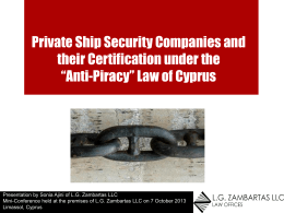 Private Ship Security Companies and their Certification