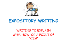 EXPOSITORY WRITING - Higley Unified School District
