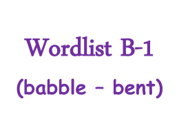Wordlist B-2 - hgsitebuilder.com