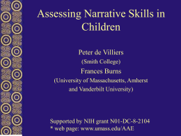Assessing Narrative - University of Massachusetts Amherst