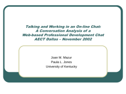 Conversation Analysis - University of Kentucky