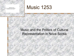 Music 1253 - Acadia University
