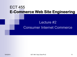 ECT455/HCI 513 Design & Strategies for Internet Commerce