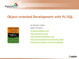Object-oriented Development with PL/SQL