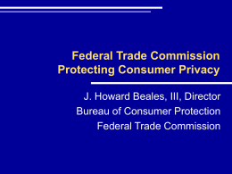 Federal Trade Commission 2002 Privacy Agenda