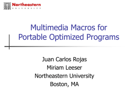 Multimedia Macros for Portable Optimized Programs