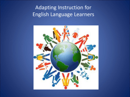 Adapting Instruction for ESL Learners