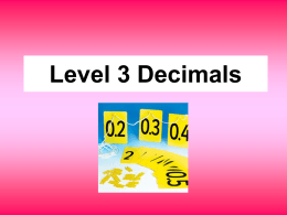 Level 3 Decimals - Fronter International