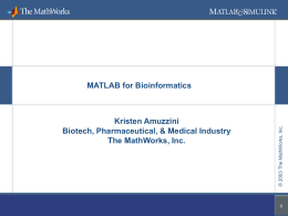 MATLAB Applications in Bioinformatics - fu