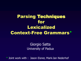 Parsing Techniques for Lexicalized Context