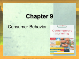 Ch 09: Consumer Behavior