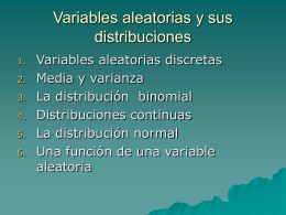 variables aleatorias y sus distribuciones
