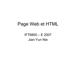 Page Web et HTML