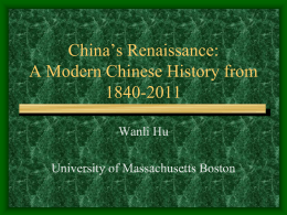 China from 1840 to 1949 - University of Massachusetts …