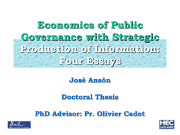 Economics of Public Governance with Strategic …