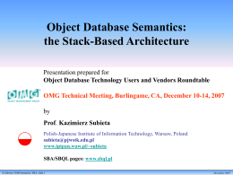 Object Database Semantics: the Stack