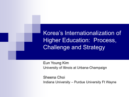 Korea’s Internationalization of Higher Education: Process