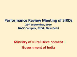 SIRD Review meeting-[1]. - Ministry of Rural Development