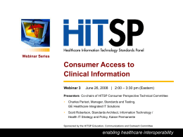 Introduction to the HITSP - ANSI Public Portal