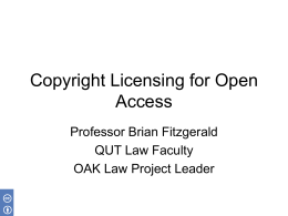 Copyright Licensing for Open Access