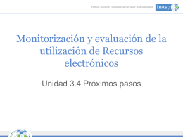 Monitoring and Evaluation of Electronic Resource Use
