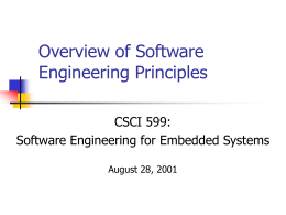 Overview of Software Engineering Principles