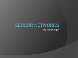 Sensor Networks - Gordon College