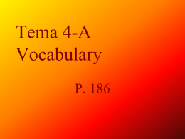 Tema 4-A Vocabulary