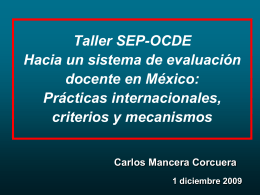Presentacion apertura CMC/ Taller SEP-OCDE