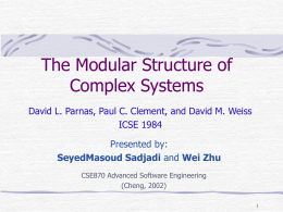 The Modular Structure of Complex Systems