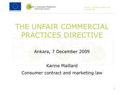 Unfair Commercial Practices