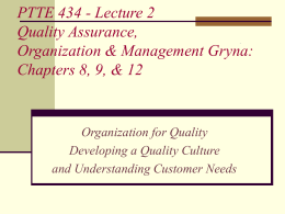 ITED 434 Quality Organization & Management
