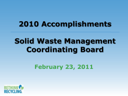 2008 Accomplishments Solid Waste Management …