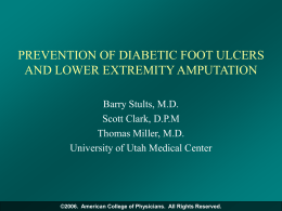 Diabetic Foot Ulcer: Screening and Prevention