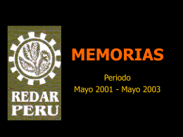 MEMORIAS REDAR PERU - Portal CONDESAN | …