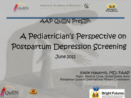 A Pediatrician’s Perspective on Postpartum Depression