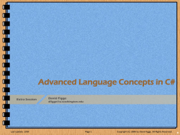 Advanced Language Concepts in C#
