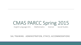 CMAS PARCC Spring 2015English Language