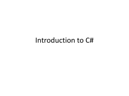 Introduction to C# - e