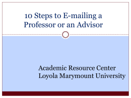 10 Steps to E-mailing a Professor