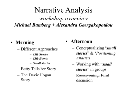 Narrative Analysis overview - Clark University | One of 40