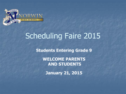 Scheduling Orientation - Norwin School District