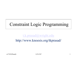 Logic Programming - Wright State University