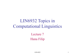 LIN6932 Topics in Computational Linguistics