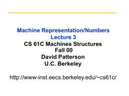 Machine Representation lecture 2