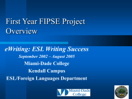 First Year FIPSE Project Overview